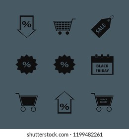 discount icon. discount vector icons set percent up, sale tag, black friday calendar and discount tag