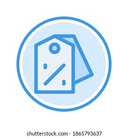 discount icon vector illustration. discount icon blue color design.