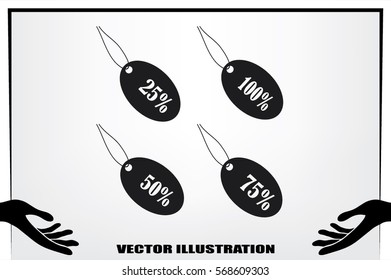 Discount icon vector illustration eps10. Isolated badge for website or app - stock infographics.