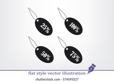 Discount icon vector illustration eps10. Isolated badge for website or app - stock infographics.