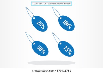 Discount icon vector illustration eps10. Isolated badge for website or app - stock infographics.