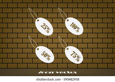 Discount icon vector illustration eps10. Isolated badge for website or app - stock infographics.