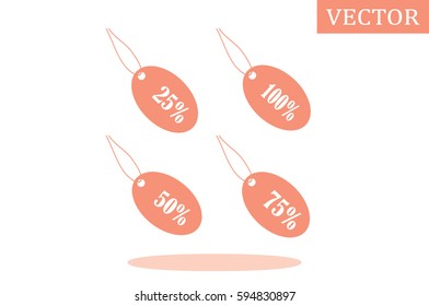 Discount icon vector illustration eps10. Isolated badge for website or app - stock infographics.