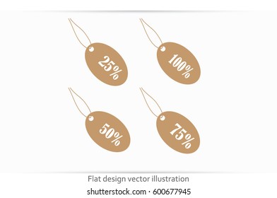 Discount icon vector illustration eps10. Isolated badge for website or app - stock infographics
