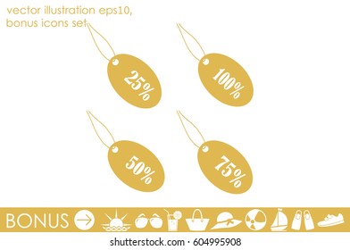 Discount icon vector illustration eps10. Isolated badge for website or app - stock infographics