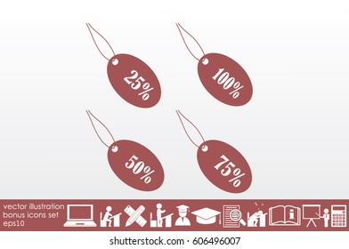 Discount icon vector illustration eps10. Isolated badge for website or app - stock infographics