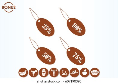 Discount icon vector illustration eps10. Isolated badge for website or app - stock infographics