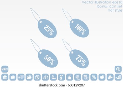 Discount icon vector illustration eps10. Isolated badge for website or app - stock infographics