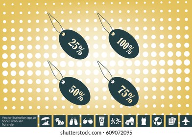 Discount icon vector illustration eps10. Isolated badge for website or app - stock infographics