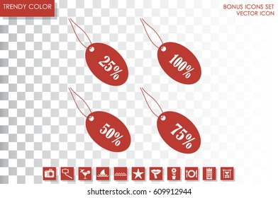 Discount icon vector illustration eps10. Isolated badge for website or app - stock infographics