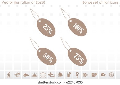 Discount icon vector illustration eps10. Isolated badge for website or app - stock infographics