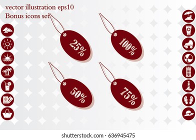 Discount icon vector illustration eps10. Isolated badge for website or app - stock infographics
