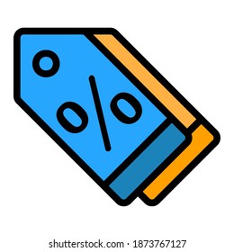 Icono de descuento en estilo de línea rellena para cualquier proyecto, uso para presentación de aplicación móvil del sitio web