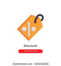 discount icon vector illustration. discount icon flat design.