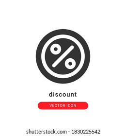 discount icon vector illustration. discount icon glyph design.