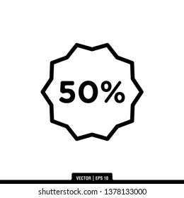 Discount Icon Vector Illustration Logo Template

