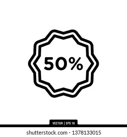 Discount Icon Vector Illustration Logo Template
