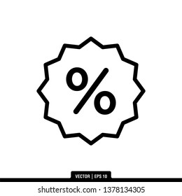 Discount Icon Vector Illustration Logo Template
