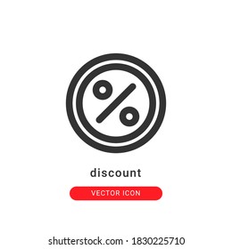 discount icon vector illustration. discount icon outline design.