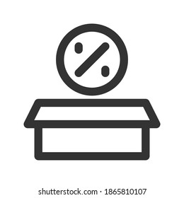 ilustración del vector de icono de descuento. diseño de esquema de icono de descuento.