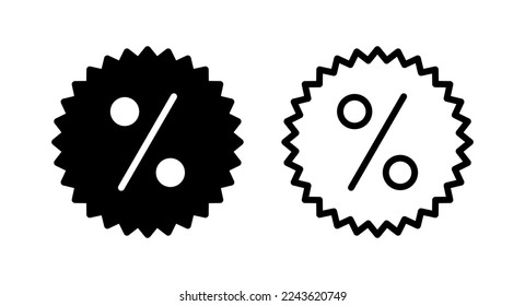 Ilustración vectorial de icono de descuento. Signo de etiqueta de descuento y símbolo