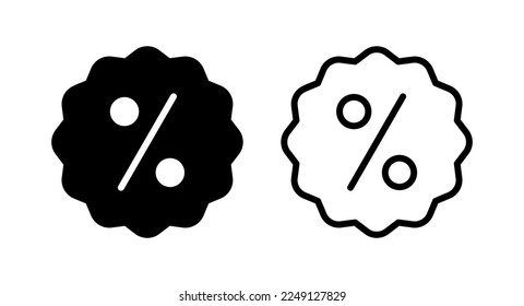 Ilustración vectorial de icono de descuento. Signo de etiqueta de descuento y símbolo