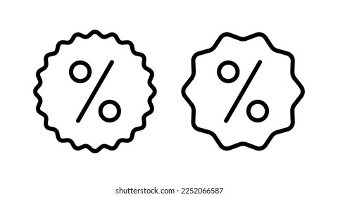 Ilustración vectorial de icono de descuento. Signo de etiqueta de descuento y símbolo