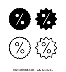 Ilustración vectorial de icono de descuento. Signo de etiqueta de descuento y símbolo