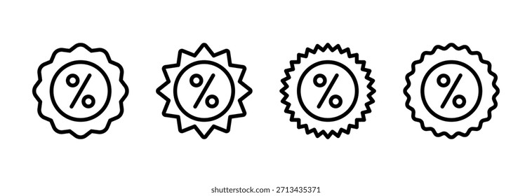 Ilustración vectorial de icono de descuento. Etiqueta de descuento signo y símbolo