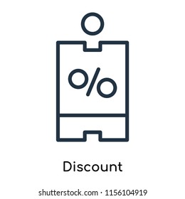 Discount icon vector isolated on white background, Discount transparent sign , thin symbols or lined elements in outline style