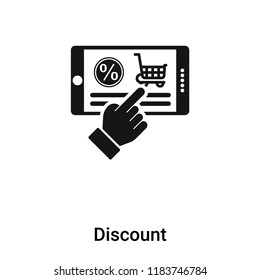 Discount icon vector isolated on white background, logo concept of Discount sign on transparent background, filled black symbol