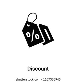 Discount icon vector isolated on white background, logo concept of Discount sign on transparent background, filled black symbol
