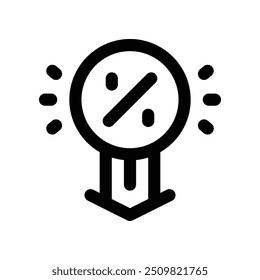 ícone de desconto. ícone de linha de vetor para seu site, celular, apresentação e design de logotipo.