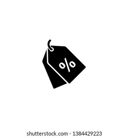 Discount icon vector. Price tag illustration. Flat design style on white background.