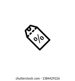 Discount icon vector. Price tag illustration. Flat design style on white background.