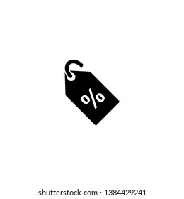 Discount icon vector. Price tag illustration. Flat design style on white background.