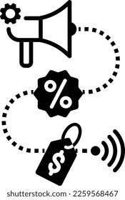 vector de icono de descuento, símbolo de promoción, publicidad, venta, ilustración de marketing 