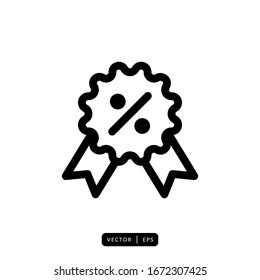 Vector de iconos de descuento: signo o símbolo