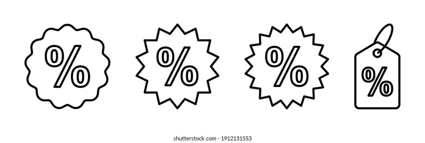 Discount icon vector. Discount tag icon. 