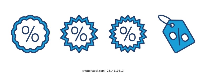 Discount icon vector. Discount tag icon. 