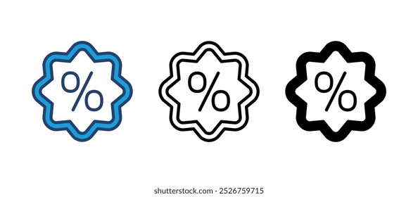 Discount icon vector. Discount tag icon. 