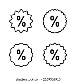 Vector de icono de descuento. Signo de etiqueta de descuento y símbolo