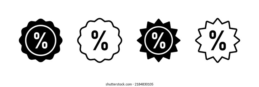 Vector de icono de descuento. Signo de etiqueta de descuento y símbolo