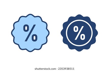 Vector de icono de descuento. Signo de etiqueta de descuento y símbolo