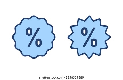 Vector de icono de descuento. Signo de etiqueta de descuento y símbolo