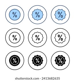 Vector de icono de descuento. Signo de etiqueta de descuento y símbolo