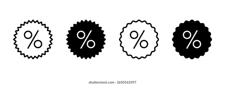 Vector de icono de descuento. Etiqueta de descuento signo y símbolo