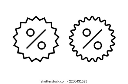 Vector de iconos de descuento para aplicaciones web y móviles. Signo de etiqueta de descuento y símbolo
