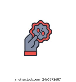 Rabattsymbol. Vektorgrafik.Editierbares Strich.Lineares Stylesymbol zur Verwendung Webdesign, Logo.Symboldarstellung.