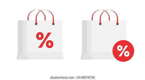 Discount icons. Flat style. Vector icons.